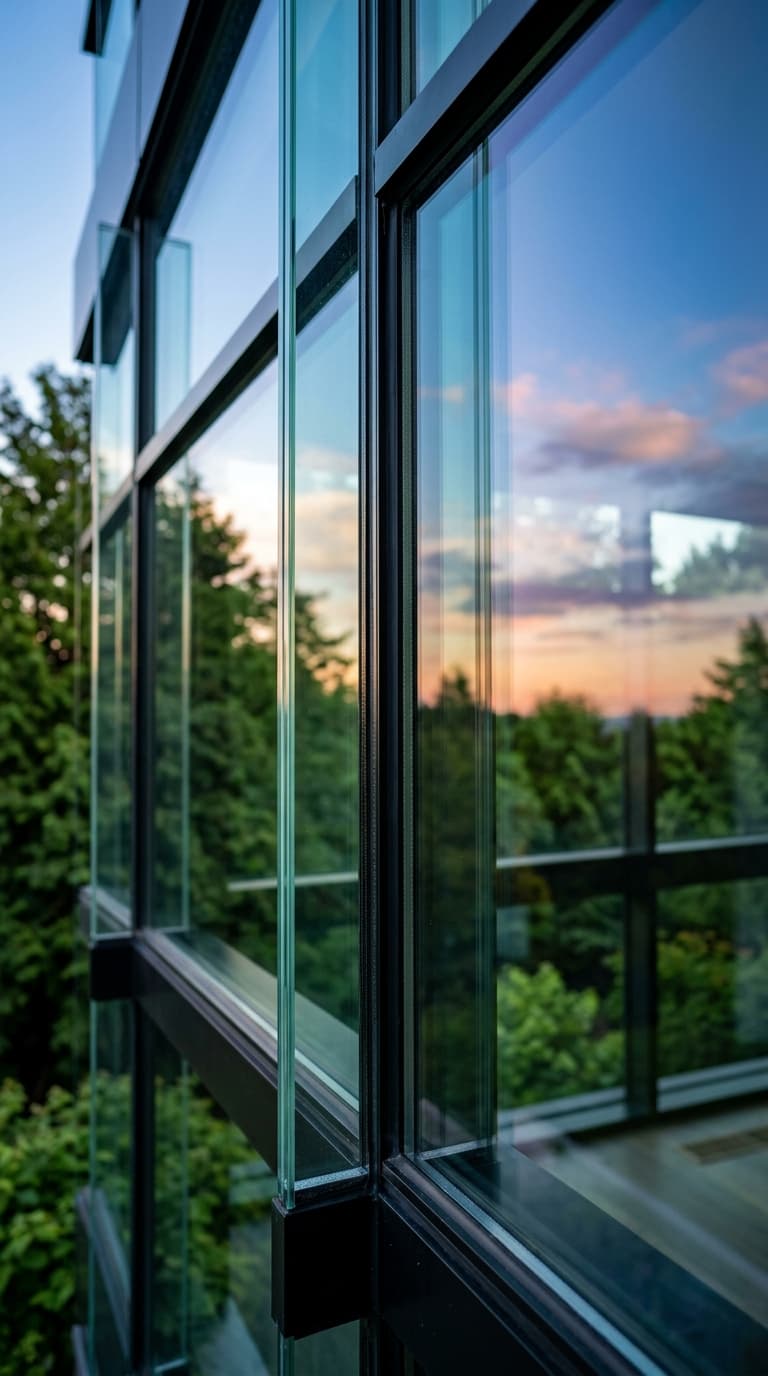 Crystal clear architectural double glazing and safety glass panel